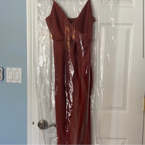 BHLDN Freda Satin Rust Formal Dress - Picture 3 of 4